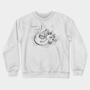 Unicorn Fairy Mer-Panda (Black & White) Crewneck Sweatshirt